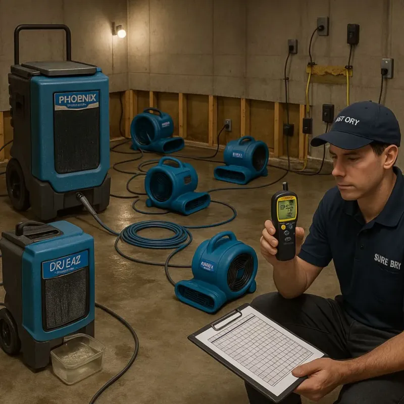 Structural Drying and Dehumidification process in Covington, TN